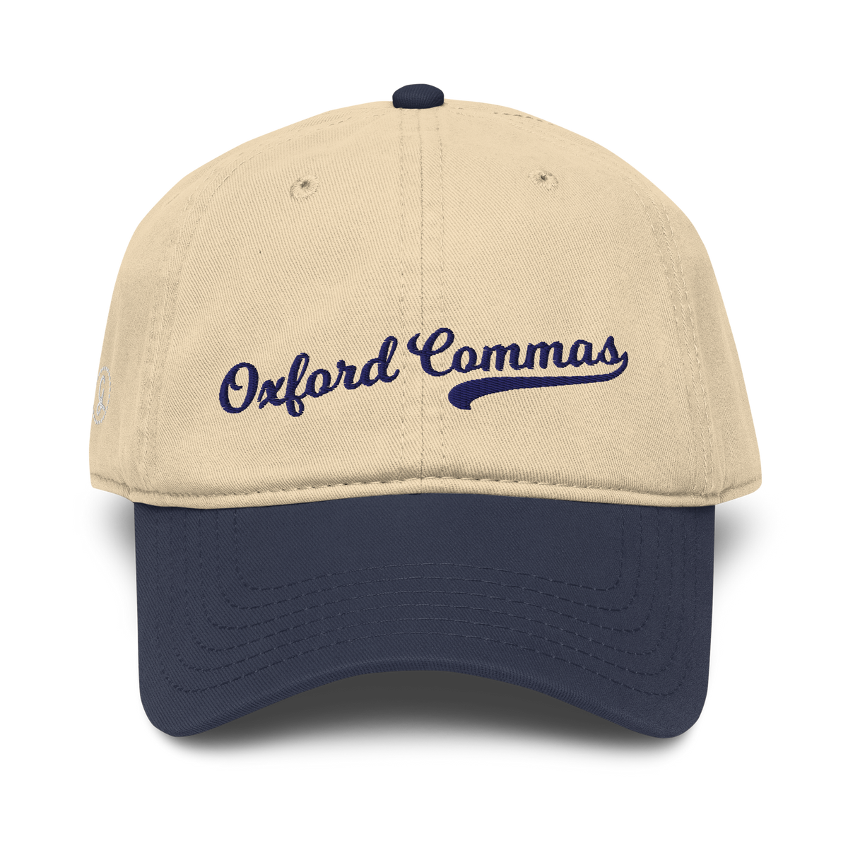 Navy Color Block Oxford Commas Baseball Cap